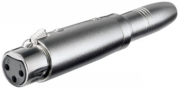XLR-Adapter, XLR-Buchse (3-Pin) - 6,35mm Klinkenbuchse (2-Pin, Mono)