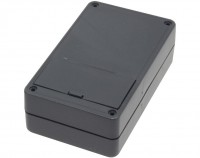 PVC Geh&#228;use mit Batteriefach f&#252;r 4 Mignon Batterien, 123 x 72 x 39mm, schwarz