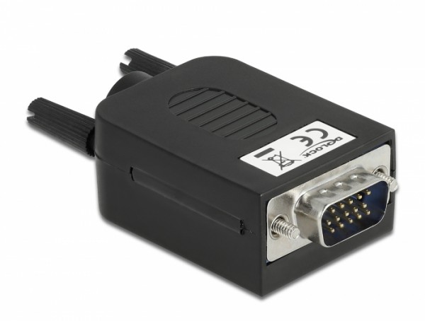 Adapter VGA 15 Pin Stecker - Terminalblock 10 Pin mit Geh&#228;use