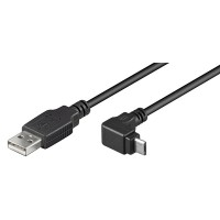 USB 2.0 Hi-Speed Kabel A Stecker &#150; Micro B Stecker 90&#176; Winkel schwarz