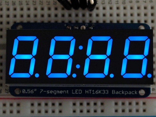 Adafruit 0.56" 4-Ziffern 7-Segment Display mit I2C Backpack - Blau