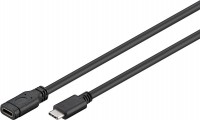 USB-C 3.0 Verlängerung, C-Stecker - C-Buchse, schwarz, 1,0m