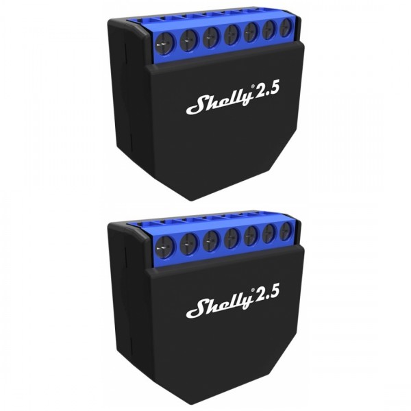 Shelly 2.5, Dual WLAN Schalter mit Messfunktion, 2er Pack