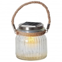 LED Solar-Leuchte Jam Jar, Glas, warmweiß, 11x11,5cm