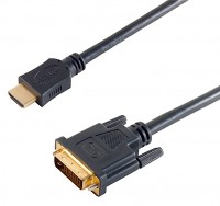 Adapterkabel HDMI Typ A Stecker &#150; DVI-D 24&#43;1 Stecker schwarz