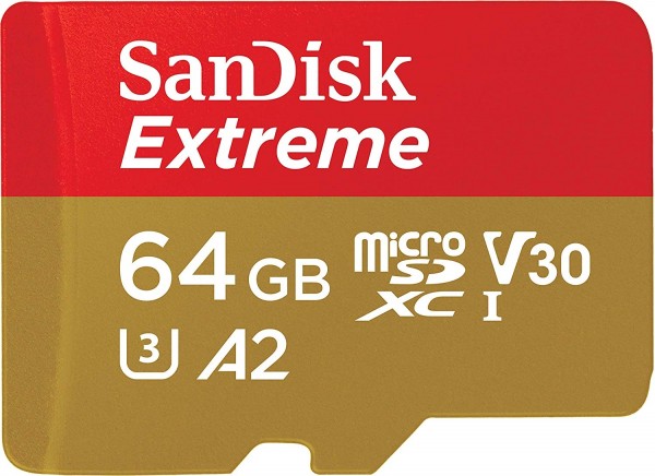 SanDisk Extreme microSDXC A2 UHS-I U3 V30 Speicherkarte &#43; Adapter 64GB