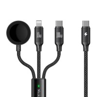 Mcdodo CA-4940 3 in 1 PD Cable, 3-fach Ladekabel für USB-C, Lightning, Apple Watch, 1,2m, schwarz