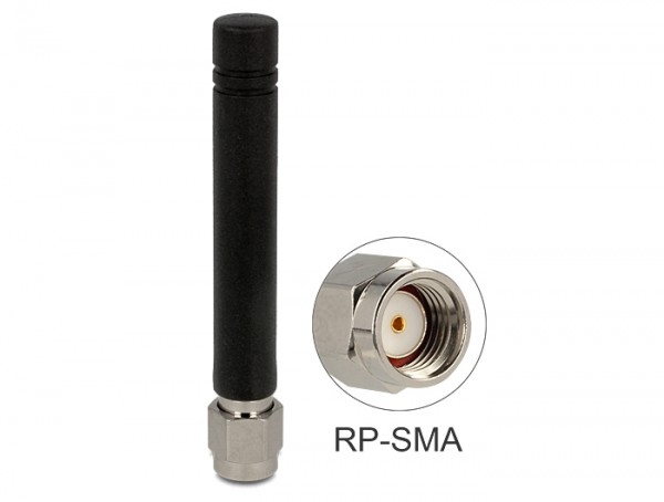 GSM Quadband Antenne RP-SMA 2 dBi omnidirektional starr schwarz