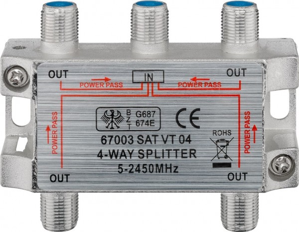 SAT-Verteiler, 4-fach, 5 - 2450 MHz