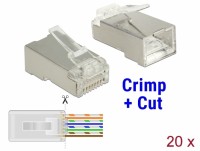 CAT 6 RJ45 Crimp+Cut Stecker STP, 20 Stück