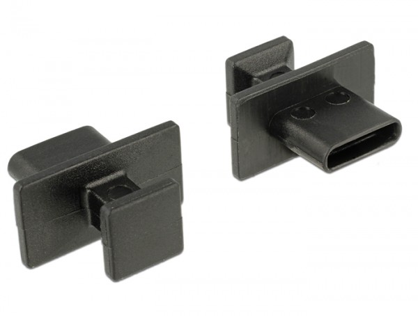 Staubschutz für USB Type-C Buchse mit großem Griff 10 Stück schwarz