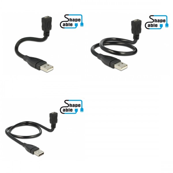 Shape USB 2.0 Adapterkabel A Stecker &amp;#150; Micro-B Buchse