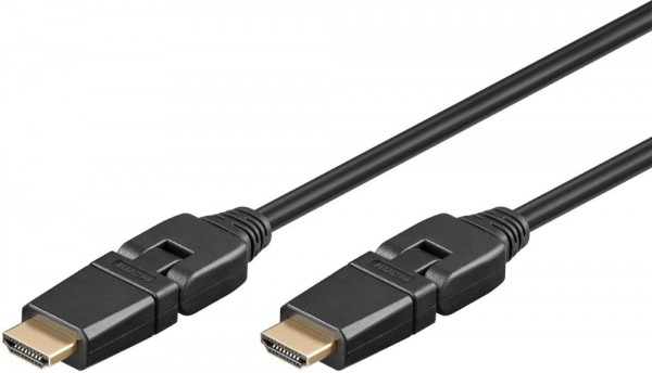 High Speed HDMI mit Ethernet Kabel 360° drehbar schwarz