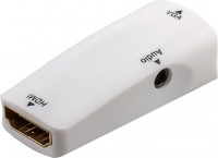 HDMI zu VGA Adapter inkl. Audioübertragung, VGA Buchse > HDMI Buchse, kompakt, weiß