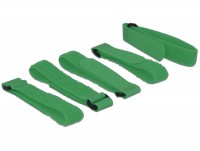 Kabelbinder, Klettverschluss L 300 mm x B 20 mm 5 Stück mit Schlaufe grün