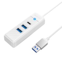 Orico Hub Adapter USB zu 2x USB 3.0 + USB-C, 0,15m, Weiß