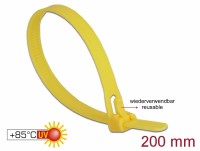 Kabelbinder wiederverwendbar hitzebeständig L 200 x B 7,5 mm 100 Stück gelb