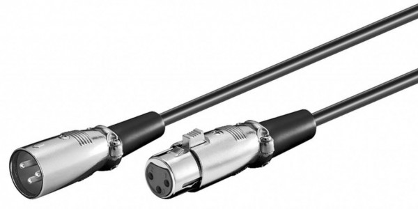 XLR Anschlusskabel, XLR-Stecker (3-Pin)  XLR-Buchse (3-Pin), schwarz