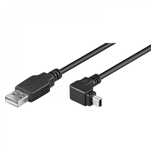 USB 2.0 Hi-Speed Kabel A Stecker &amp;#150; Mini B Stecker 90° Winkel schwarz